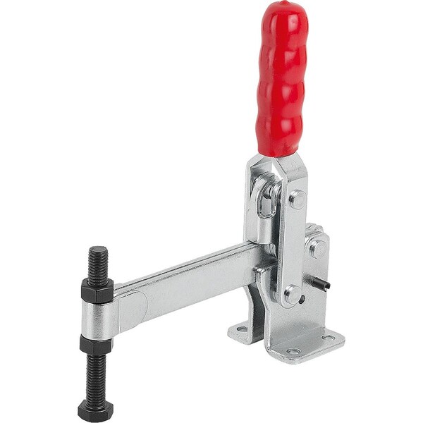 Kipp Toggle Clamp Vertical Std, Horizontal Foot F2=7000, Full Holding Arm M12X100, Steel Zinc Plated, K1258.07000 - main